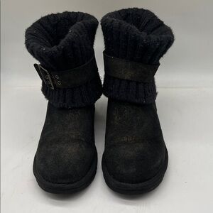 UGG Australia CAMBRIDGE Metallic Black Leather Boot S/N 1006738 Size 6 EUC! $249